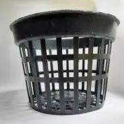 3 Pcs Black Plastic Round Mesh Net Pot Basket 5” x 3.5” Hydroponics Garden
