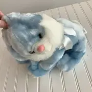 NWT SKM Happy Easter Blue Pink Bunny Rabbit Lying Plush Stuffed Animal 14"