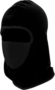 X AUTOHAUX All Inclusive Face Mask Polyester Honeycomb Face Cover Keep Warm Breathable Black 1 Pcs