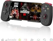 Megadream Wireless Controller for iPhone/Android, MFi Bluetooth Mobile Game Gamepad for iOS/Switch/Lite/PC/PS/Cloud Gaming Stretchable Joystick for iPhone 15 14 13/Plus/Pro/Max, Direct Play（Black）