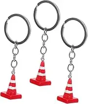 IMIKEYA 3pcs Mini Traffic Cone Keychains and Keyring Pendants for Construction Theme Party Favors Stylish Keychain for Keys and Purses