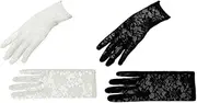 [VALICLUD] 2 Pairs Lace Wedding Gloves for Women Elegant Bridal Dress Accessories White Black for Wedding Parties Prom and Special Occasions