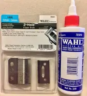 WAHL PRO #1006 5 STAR SENIOR STERLING, ICON, MAGIC, 2 HOLE BLADE & 4OZ WAHL OIL