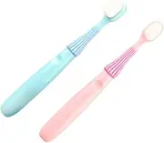 Beavorty Cartoon Toothbrush Set 2pcs Nano Silicone Head Brush for Boys and Girls' Daily Oral Care