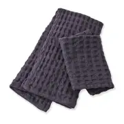 Pilbeam Living Organic Cotton Waffle Hand Towel & Face Washer Cloth Set Ink