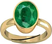 [SIDHARTH GEMS] 13.25 Ratti 12.00 Carat Certified Natural Emerald Panna Panchdhatu Adjustable Rashi Ratan Gold Plating Ring for Astrological Purpose Men & Women, panna stone ring, Emerald