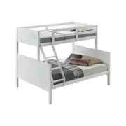 Zinnia Single Double Bunk Bed Frame Rubber Timber Wood Loft Furniture - White