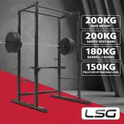 LSG Power Rack Full Cage Max 200kg Home Gym Squat Rack Benches Dips GBH300