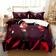 v126 Bed Sheets Hazbin Hotel Fashion Moxxie Boss Bedding Set Boys Girls Twin Queen King Size Duvet Cover Pillowcase Bed boys Adult 3-Piece Bedding Set