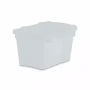 Small Storage Tote with Lid 15.2"L x 10.9"W x 9.7"H - Semi Clear 1 ea