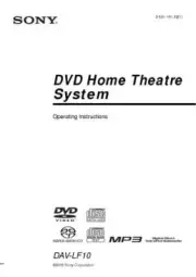 Sony DAV-LF10 Home Theater System Owners Manual