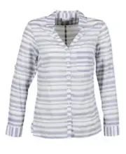 Columbia Early Tide Long Sleeve Button Up Blouse Blue Stripe Size Medium NWT