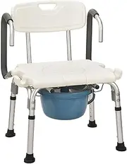 Commode Chair footrest Shower Shower Chair Commode Chair Height-Adjustable Commode Chair Bedside Chair Shower Non-Slip with Toilet Bucket for The Disabled, The Elderly
