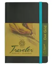 Pentalic Art Acid Free Dot Grid Travelers Sketch Book 4-inch x 6-inch Black