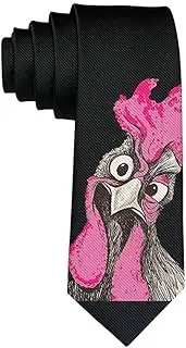 [COLORFULSKY] Men's Funny Chicken Necktie Polyester Silk Soft Business Gentleman Tie Necktie