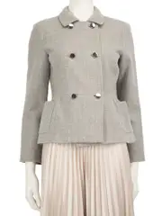 Grey Wool Peplum Detail Jacket