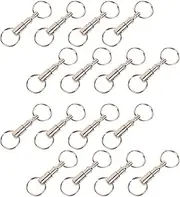 [Generic] Detachable Quick Release Keychain Keyring Key Rings Pull Apart Removable Split Double Chain Holder Accessory Clips Belt Snap Seperate Convenient Lock End Silver