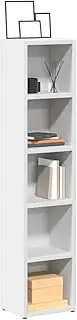 Stylish White CD Cabinets Set of 2 - Engineered Wood 21x16x93.5 cm, Modern Media Storage with Ample Compartment Space for CDs, DVDs & Blu-rays