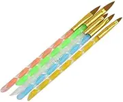 Makeup Brush 5Pcs/set Nail Art Brush Tools Set Acrylic UV Gel Builder Painting Drawing Brushes Pens Cuticle Pusher Tool Colorful Beauty for Blending Liquid, Cream