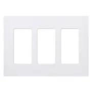 Lutron Claro Light Switch Cover Plate, 3 Gang Wallplate, for Decorator Light
