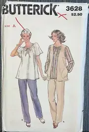 Vintage Butterick Sewing Pattern 3628 Half Sizes 14 1/2-22 1/2 Vest Pants Blouse