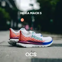 在飛比找蝦皮商城優惠-Hoka 慢跑鞋 Mach 5 2E 寬楦 馬赫 白 火焰紅