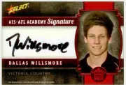 2013 Select AFL Future Force Black Signature Card Dallas Willsmore #ed/ 200
