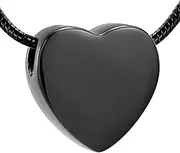 KETIME Stainless Steel Heart Cremation Jewelry for Ashes- Engravable Keepsake Memorial Urn Necklace for Women
