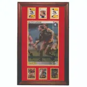 Andrew Jarman AFL Adelaide Crows 1993 - 3 signed Footy Cards Framed 75x45cm