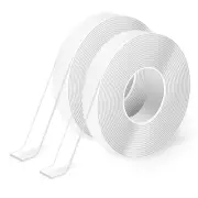 Art3D Nano Double Sided Tape (2 Rolls of 3 Meters), Multipurpose Clear Foam Tape