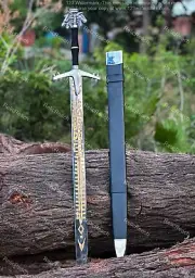 Geralt of Rivia Silver Sword The Witcher Cosplay Battle Ready w Scabbard Gift