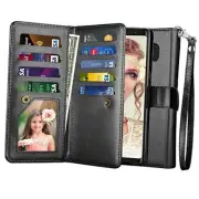 NJJEX for Galaxy Note 8 Case, for Note 8 Wallet Case, PU Leather [9 Card Black