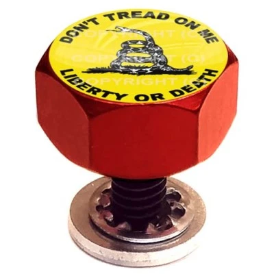 Red Hex Billet Aluminum Seat Bolt For 96-17 Harley + US Don't Tread on Me
