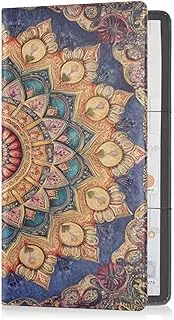 [Caihoyu] Pu Leather Registration and Insurance Card Holder Men Women Document Wallet for Cards, Essential Document Driver License Bohemian Pattern Boho Vintage Mandala