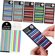 Didiseaon 8 Pack Sticky Index Sticker Strips Highlighter Tape Removable for Reading and Annotating Fluorescent Strips Tabs for Books Office and School Supplies