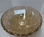 JSG Oceana 005-303-120 Hard Roc Glass Pebble Vessel Fawn 16" Round Bathroom Sink