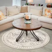 Round 6ft Washable Area Rug, Multi Circle 6x6 Chenille Accent Rug, Kitchen Li...