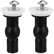 LALOCAPEYO Universal Toilet Seat Hinges Screw Toilet Seat Fixings Fix Expanding Rubber Top Nuts Screws Mount Seat Hardware Replacement Parts Kit with Different Size Stainless Steel Washer（2Pack）