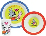 FUN HOUSE Trotro 005802 Children's Crockery Set Consisting of Plate, Bowl and Glass