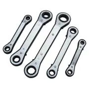 Set of 5 Ratchet Double Ring Wrench Offset Spanner Tool Reversible Head
