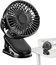 Clip Fan - Personal Fans 360 Degree Rotation Stroller Fan - Small USB Fan Battery Operated, Personal Cooling Desk Fan for Bedroom Desktop Treadmill