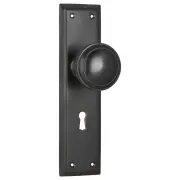 Milton Knob Lock Set, Antique Copper