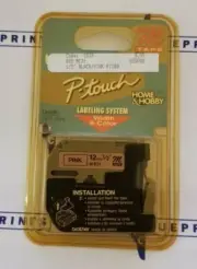 Brother 1/2" (12mm) Black Type on Pink P-Touch Tape for M-531 M Tape