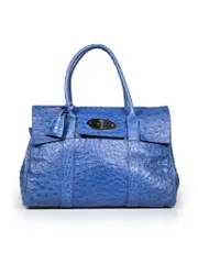 Blue Ostrich Leather Bayswater Tote
