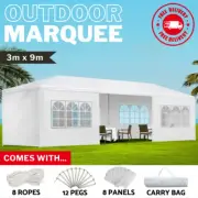 Instahut Gazebo 3x9m Outdoor Marquee Party Wedding Tent Canopy Camping, 8 Panels