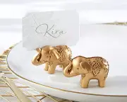 48 Gold Indian Asian Lucky Elephant Diwali Wedding Place Card Holder Favor