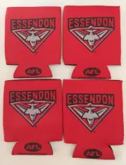 AFL Essendon Bombers Set of 4 Can Coolers Stubby Holders