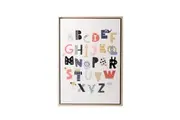 Baby Wooden 44x64cm Alphabet Framed Canvas Wall Hang Display Home Decor White