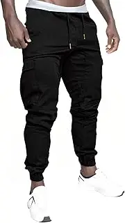 [Generic] Men's Cargo Pants Casual Sports Pant Outdoor Elasticated Waist Cargo Trouser Multi Pockets Cargo Trousers for Men