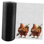 Black Hardware Cloth, 1/2 inch 24 inch x 50ft 19 Gauge Black Vinyl Coated